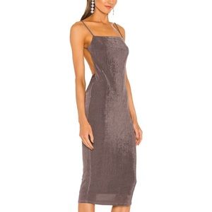 x REVOLVE Talia Midi Dress in Light Grey